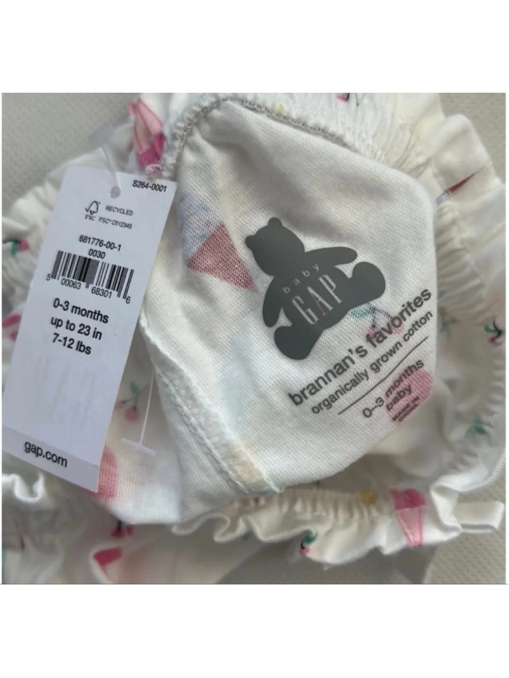 NWT Baby Gap Organic Cotton Pull-On Shorts Ice Cream Print size 0-3 months